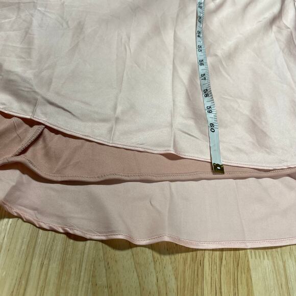 Mac Duggal NWT Long Sleeve Cold Shoulder Plunging Keyhole Neck Gown Pink Size 10 - Picture 8 of 9